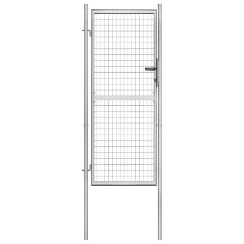 Furtka ogrodowa, galwanizowana stal, 105x250 cm, srebrna