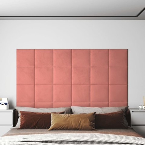 Panele ścienne, 12 szt., różowe, 30x30 cm, aksamit, 1,08 m² Panele ścienne, 12 szt., różowe, 30x30 cm, aksamit, 1,08 m²