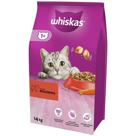 Karma dla kota Whiskas 5900951014345 Dorosły Wołowina 14 Kg