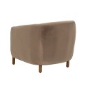 Fotel Naturalny Taupe Drewno kauczukowe Foam Materiał 87 x 80 x 81 cm