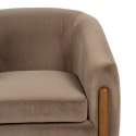 Fotel Naturalny Taupe Drewno kauczukowe Foam Materiał 87 x 80 x 81 cm