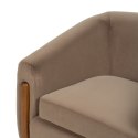 Fotel Naturalny Taupe Drewno kauczukowe Foam Materiał 87 x 80 x 81 cm