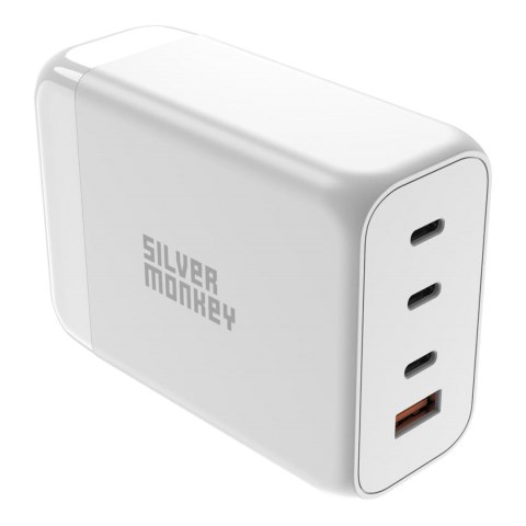 Mocna ładowarka sieciowa GaN 200W z kablem zasilającym 3xUSB-C PD USB-A QC 3.0 biała Mocna ładowarka sieciowa GaN 200W z kablem zasilającym 3xUSB-C PD USB-A QC 3.0 biała