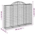 Kosze gabionowe, 18 szt, 200x30x140/160cm, galwanizowane żelazo