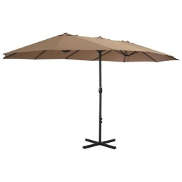 Parasol ogrodowy na słupku aluminiowym, 460 x 270 cm, taupe