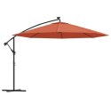 Parasol wiszący z lampkami LED, terakota, 350 cm