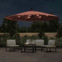 Parasol wiszący z lampkami LED, terakota, 350 cm