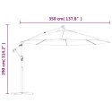 Parasol wiszący z lampkami LED, terakota, 350 cm