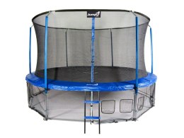 Trampolina Ogrodowa Jumpi 435cm/14FT Maxy Comfort Niebieska Z Wewnętrzną Siatką