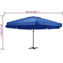 Parasol ogrodowy na słupku aluminiowym, 600 cm, lazurowy