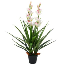 Sztuczny storczyk cymbidium z doniczką, 100 cm, zielony