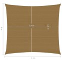 Żagiel przeciwsłoneczny, 160 g/m², kolor taupe, 4x4 m, HDPE