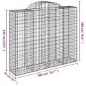 Kosze gabionowe, 15 szt, 200x50x160/180cm, galwanizowane żelazo