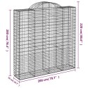 Kosze gabionowe, 8 szt, 200x50x200/220 cm, galwanizowane żelazo