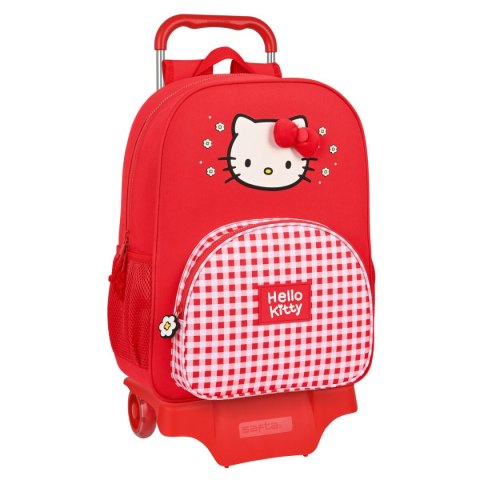 Torba szkolna z kółkami Hello Kitty Spring Czerwony (33 x 42 x 14 cm)