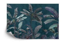 Fototapeta Tropical Trees Wallpaper Design, Banana Trees And Plants, Dark Background, Pattern Design, Mural Art.