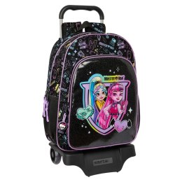 Torba szkolna z kółkami Monster High Czarny 33 x 42 x 14 cm