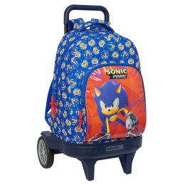 Torba szkolna z kółkami Sonic Prime Niebieski 33 x 45 x 22 cm