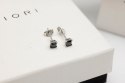 Rhodium plated silver earrings KDC1997 - Black Zirconia