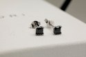 Rhodium plated silver earrings KDC1997 - Black Zirconia