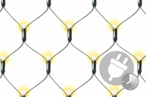 Świąteczne oświetlenie - świecąca sieć 3 x 3 m - ciepła biel z timerem - 128 LED