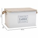 Kufer Alexandra House Living Cargo Biały Włókno konopne Metal Drewno świerkowe 38 x 60 x 33 cm