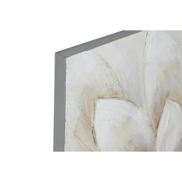 Obraz Home ESPRIT Biały Płótno Drewno MDF Kwiat Romantyczny 80 x 3 x 80 cm (2 Sztuk)