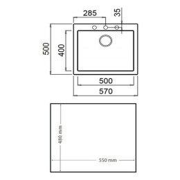 Zlewozmywak jednokomorowy Teka FORSQUARE 50 40 TG (60 cm)