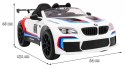 Auto Na Akumulator BMW M6 GT3 Biały Nawiew Powietrza Dźwięki MP3 LED Pilot