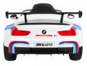 Auto Na Akumulator BMW M6 GT3 Biały Nawiew Powietrza Dźwięki MP3 LED Pilot