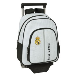 Torba szkolna z kółkami Real Madrid C.F. Biały Szary 28 x 34 x 10 cm