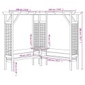 Pergola narożna z ławką, impregnowane drewno sosnowe