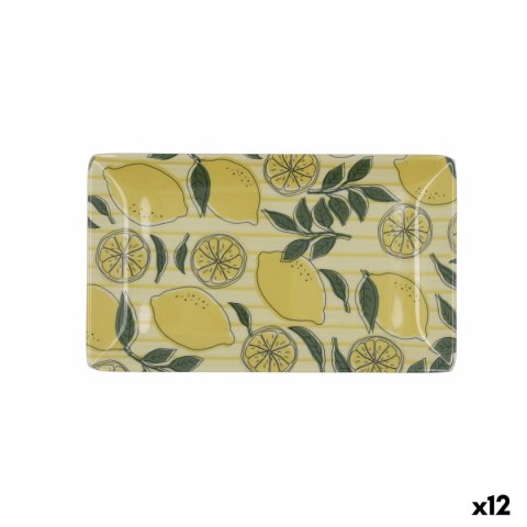 Tacka do przekąsek Quid Sicilia Wielokolorowy Bioplastik Cytrynowa 25 x 15 x 2 cm (12 Sztuk)