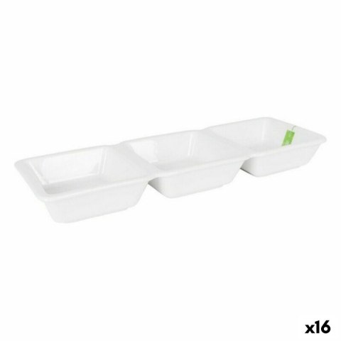 Zlewnia La Mediterránea Yummy Przekąska Porcelana Biały 29,3 x 9,5 x 3,3 cm (16 Sztuk) (29,3 x 9,5 x 3,3 cm)