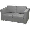 2 osobowa sofa tapicerowana jasnoszara