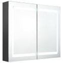 Szafka łazienkowa z lustrem i LED, szara, 80x12x68 cm