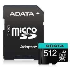 MEMORY MICRO SDXC 512GB W/AD./AUSDX512GUI3V30SA2-RA1 ADATA