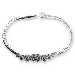 Rhodium plated silver bracelet BDM3237 - Marcasite