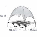 Legowisko łóżko dla psa z baldachimem składane 122.5 x 91.5 x 109 cm