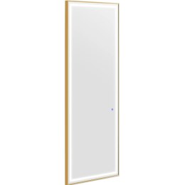 Konsola konsoleta fryzjerska lustro z oświetleniem LED prostokątne 180 x 70 cm - złote