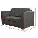 2 osobowa sofa tapicerowana ciemnoszara