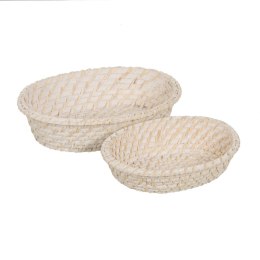 Taca Biały Bambus Rattan 29 x 22 x 7 cm (2 Sztuk)