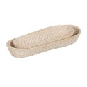 Taca Biały Bambus Rattan 44 x 17 x 7 cm (2 Sztuk)