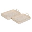 Taca Biały Bambus Rattan 45 x 34 x 13 cm (2 Sztuk)