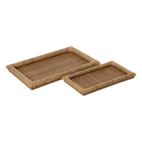 Tacka do przekąsek Naturalny Rattan 47,5 x 30 x 4 cm (2 Sztuk)