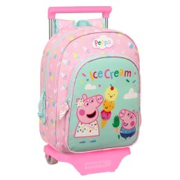 Torba szkolna z kółkami Peppa Pig Ice cream Różowy Mięta 26 x 34 x 11 cm