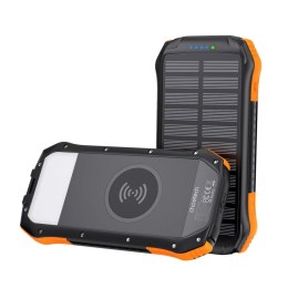 Powerbank solarny słoneczny indukcyjny 20000mAh PD QC Qi pomarańczowy