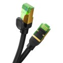 Szybki kabel sieciowy LAN RJ45 cat.8 40Gbps plecionka 20m czarny