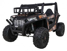 Buggy UTV Terenówka dla dzieci Czarny + Pilot + Bagażnik + Wolny Start + EVA + MP3 LED