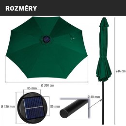 STILISTA Parasol składany o średnicy 3 m, LED, antracyt